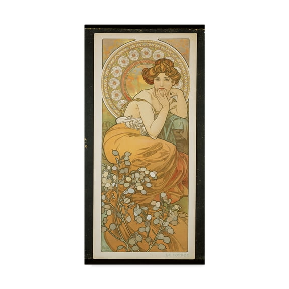 Trademark Fine Art 'The Precious Stones: Topaz, 1900' Canvas Art by Alphonse Marie Mucha