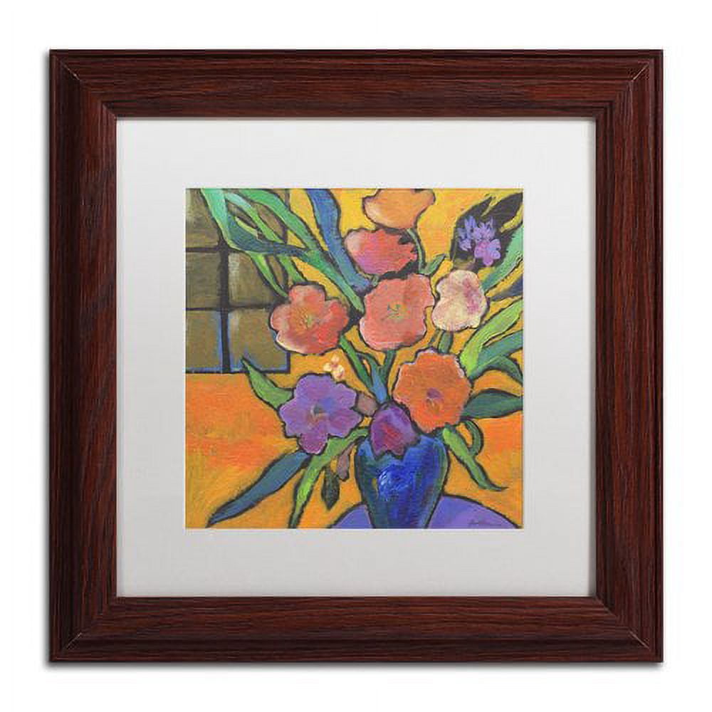 Trademark Fine Art "The Purple Table" Canvas Art by Sheila Golden, White Mat, Wood Frame