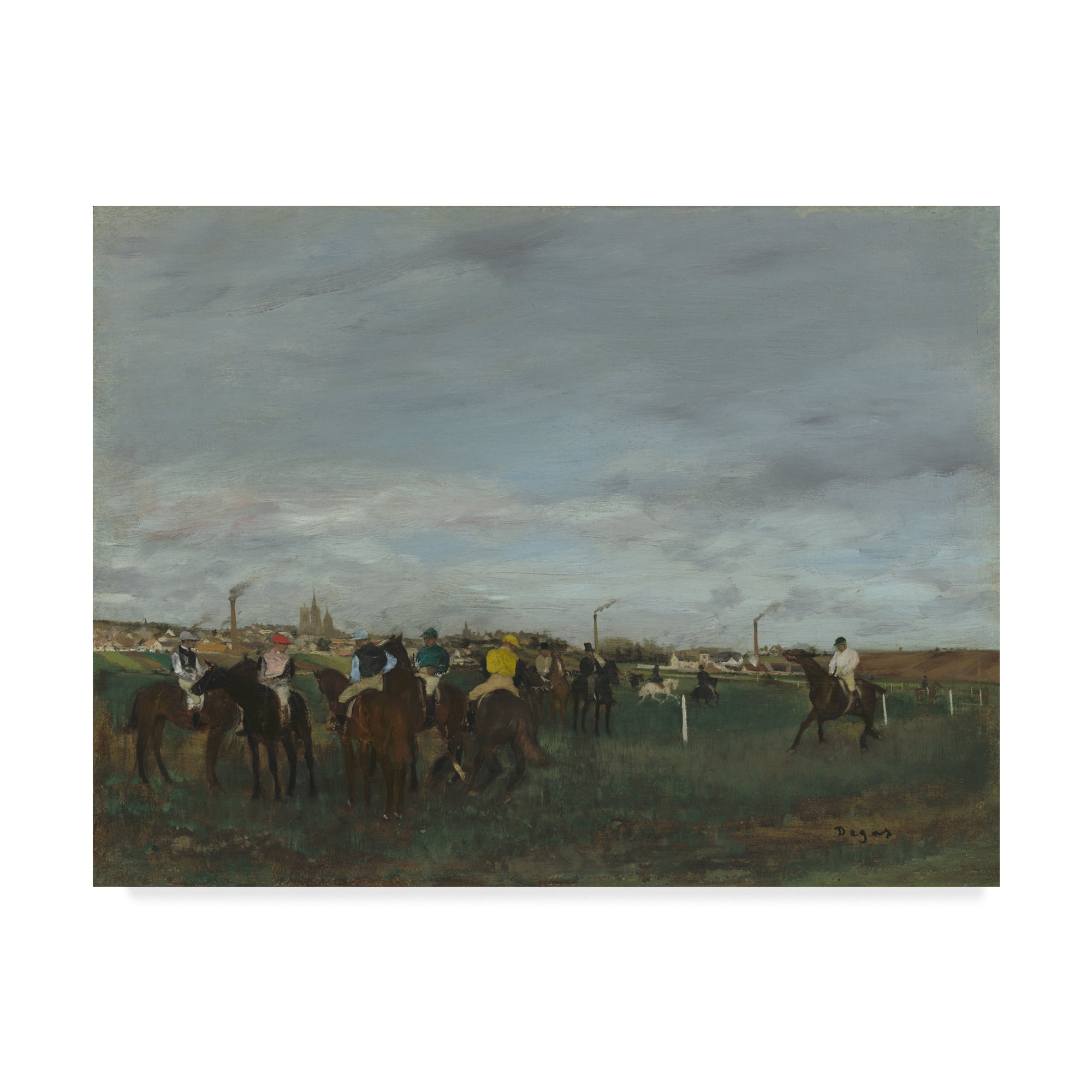 Edgar Degas Landscape Racing Scene Gallery-Wrapped Canvas Art