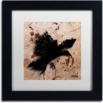 Trademark Fine Art "The Raven 1" Canvas Art by Roderick Stevens, White Matte, Black Frame