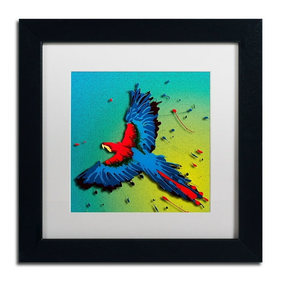Trademark Fine Art "The Raven 4" Canvas Art by Roderick Stevens, White Matte, Black Frame
