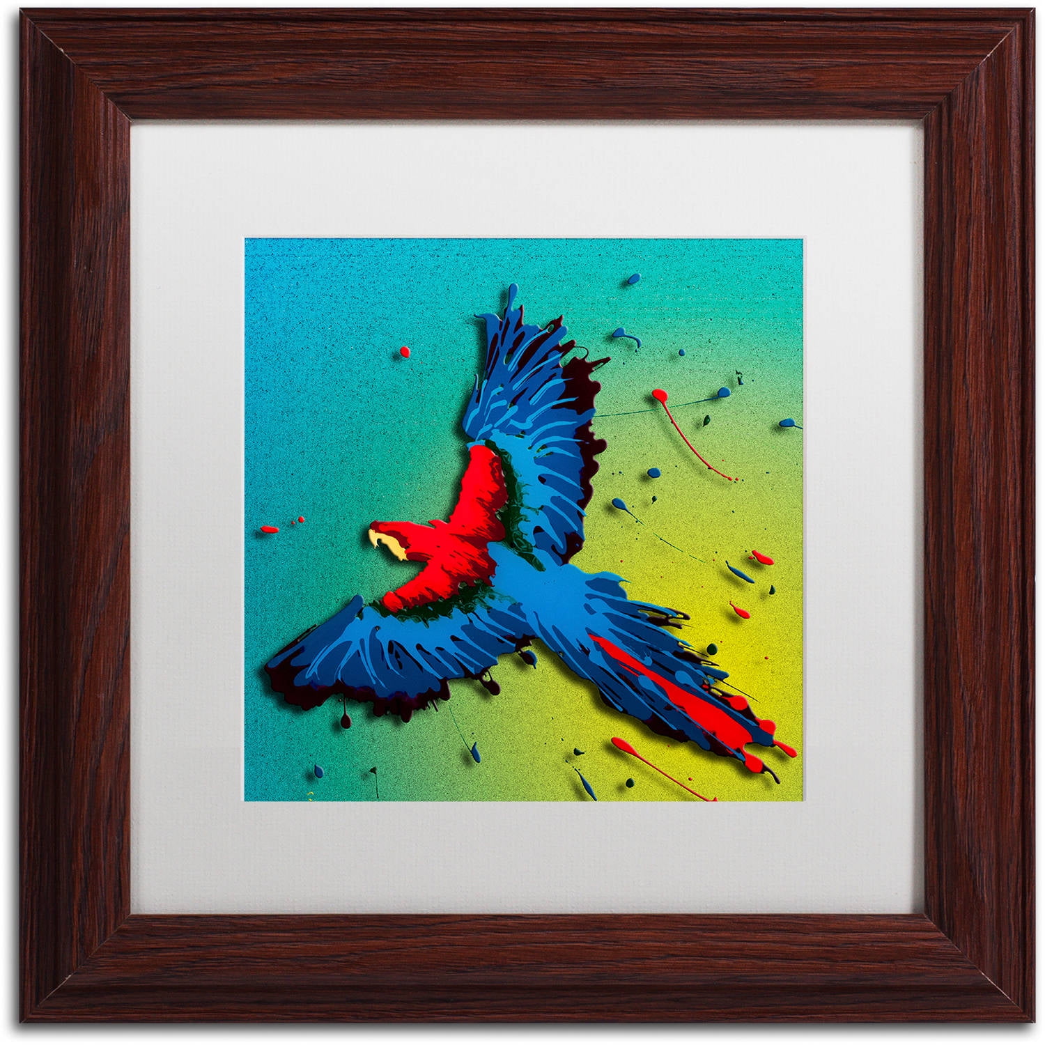 Trademark Fine Art "The Raven 4" Canvas Art by Roderick Stevens, White Matte, Wood Frame