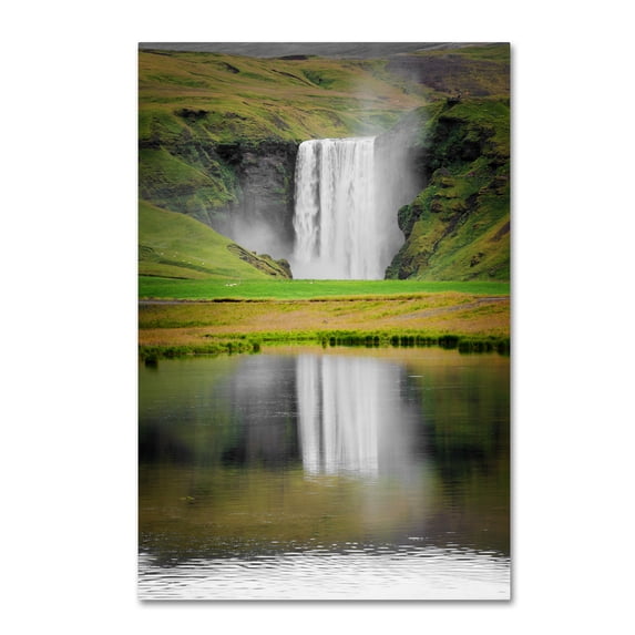 Trademark Fine Art 'The Reflection of Skogafoss' Canvas Art by Philippe Sainte-Laudy
