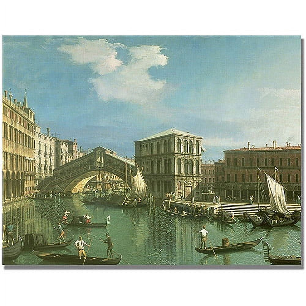 Trademark Fine Art "The Rialto Bridge, Venice" Canvas Wall Art by Canatello