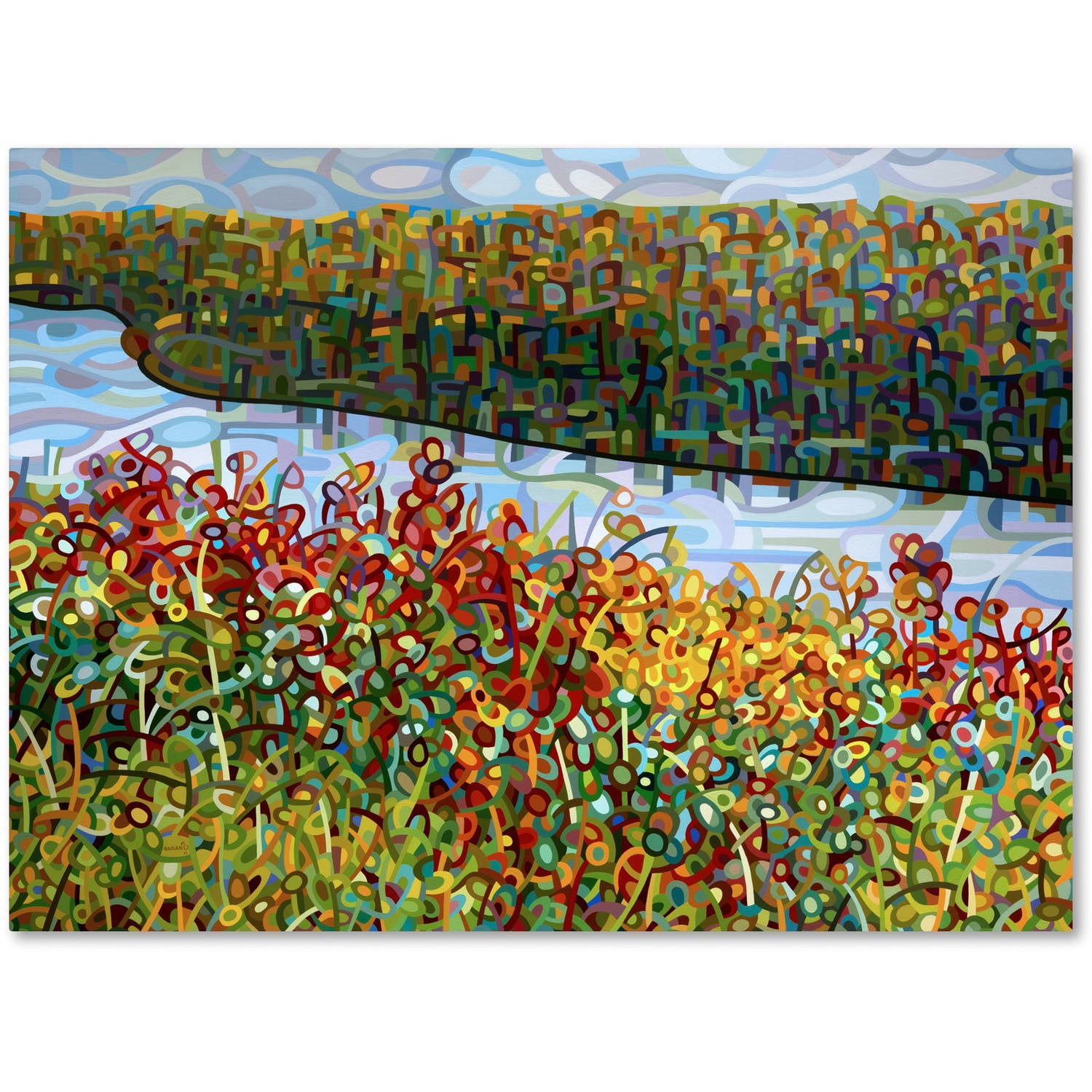 Colorful Abstract Landscape Framed Canvas Art 18 x 24
