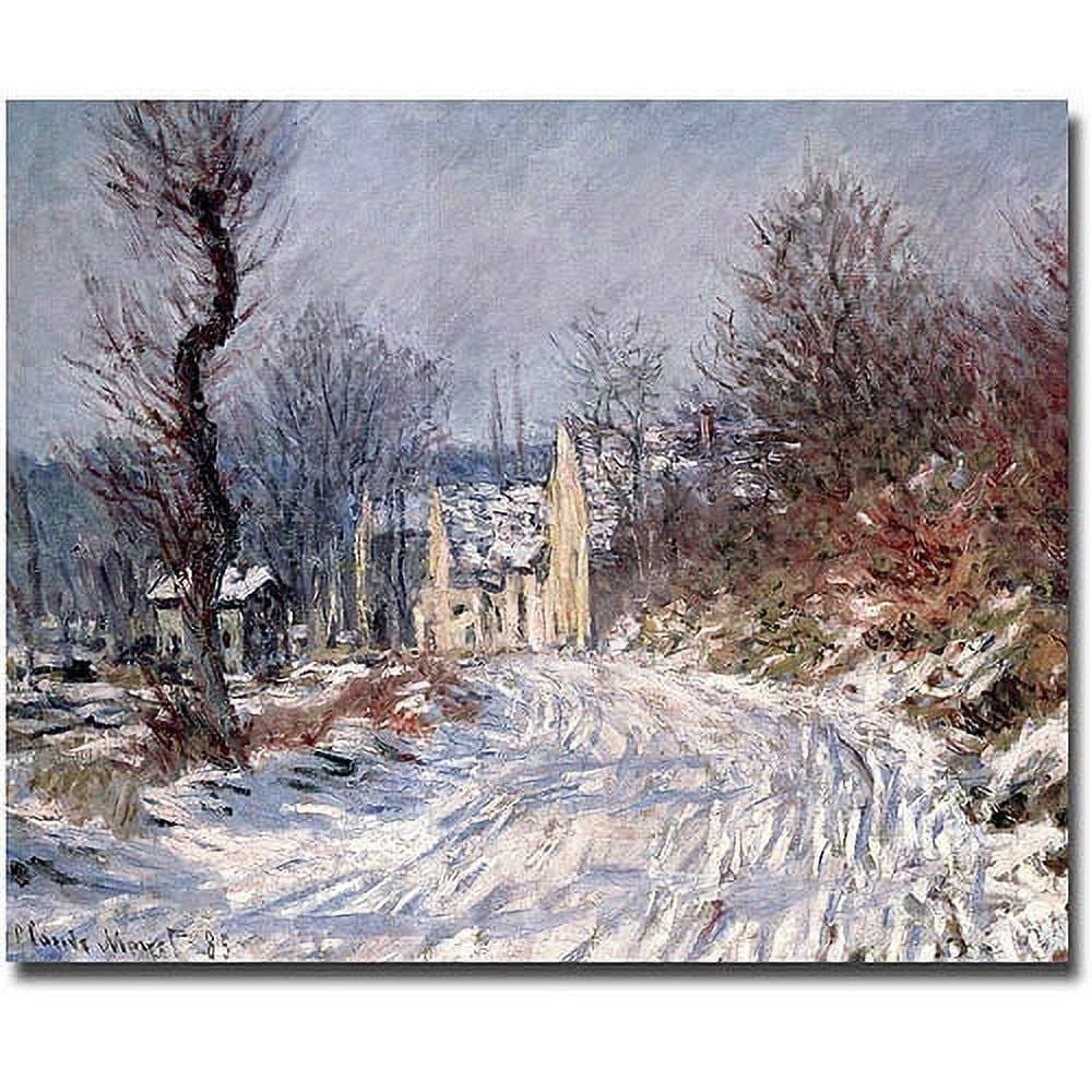 Trademark Fine Art "The Road of Giverny Winter 1885" Canvas Wall Art by Claude Monet