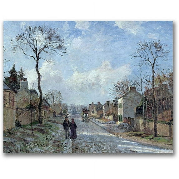 Trademark Fine Art "The Road to Louveciennes" Canvas Wall Art by Camille Pissaro