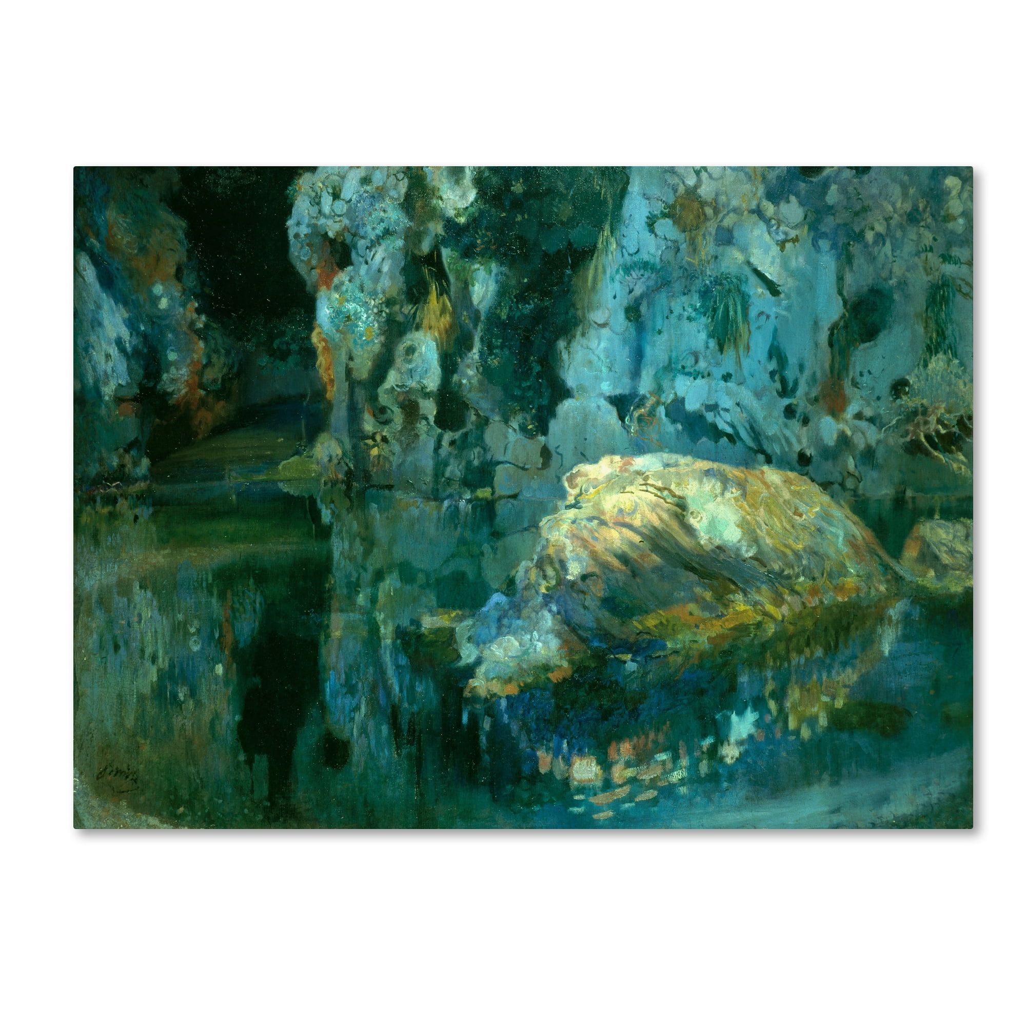 Trademark Fine Art 'The Rock In The Pond' Canvas Art by Joaquim Mir