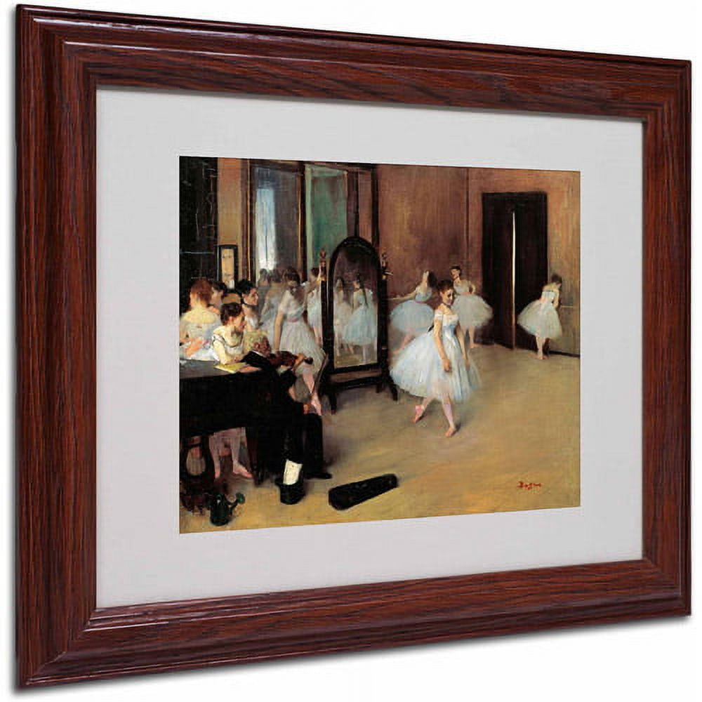 Trademark Fine Art "The School of Dance 1871" Canvas Art by Edgar Degas, Wood Frame