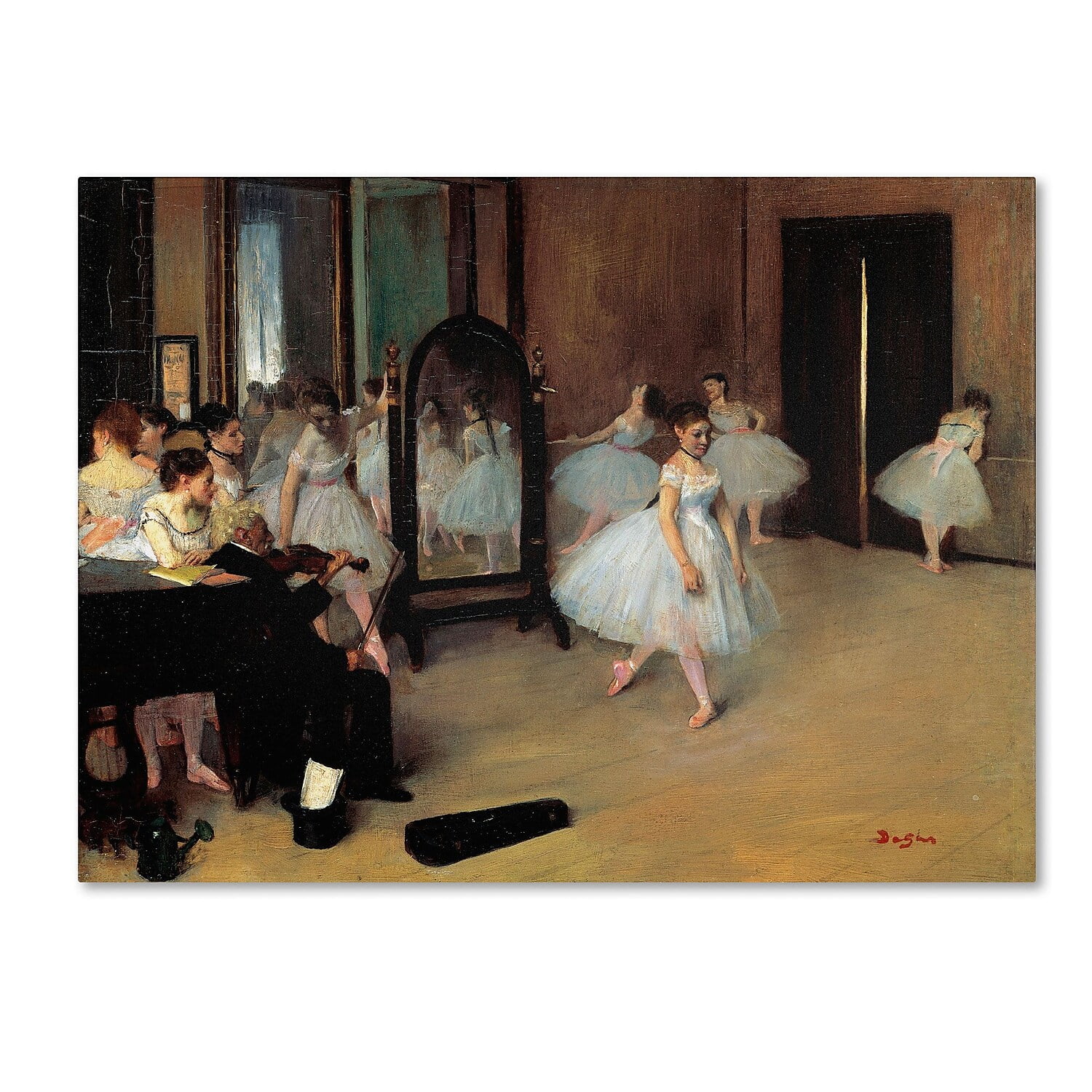 Edgar Degas Ballet Dancers in Studio 14" x 19" Canvas Art