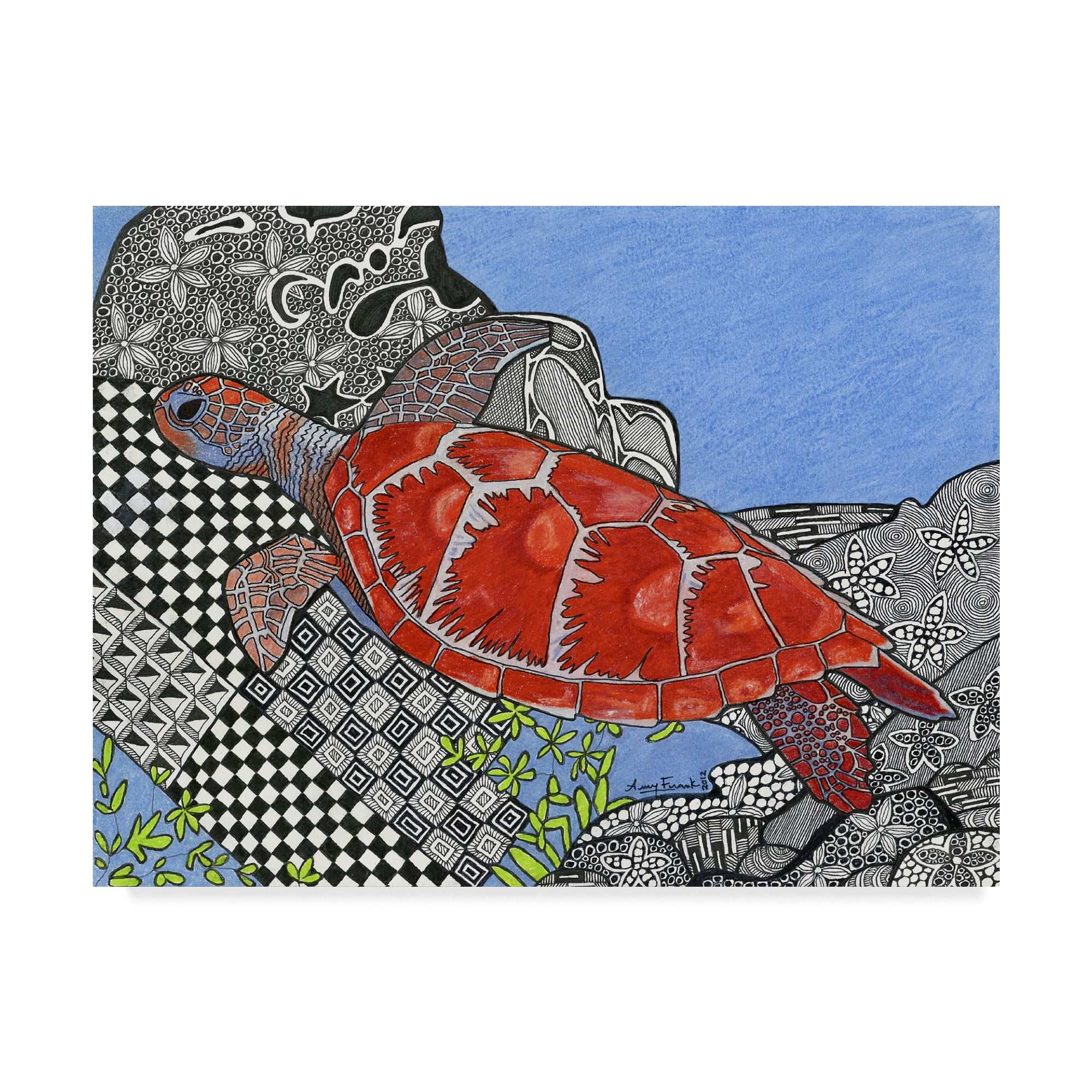 Trademark Fine Art 'The Sea Turtle' Canvas Art by Amy Frank