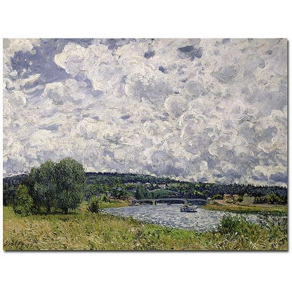 Trademark Fine Art "The Seine at Suresnes, 1877" Canvas Art by Alfred Sisley