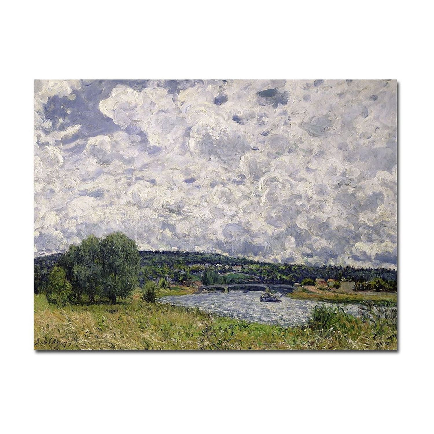 Trademark Fine Art "The Seine at Suresnes, 1877" Canvas Art by Alfred Sisley