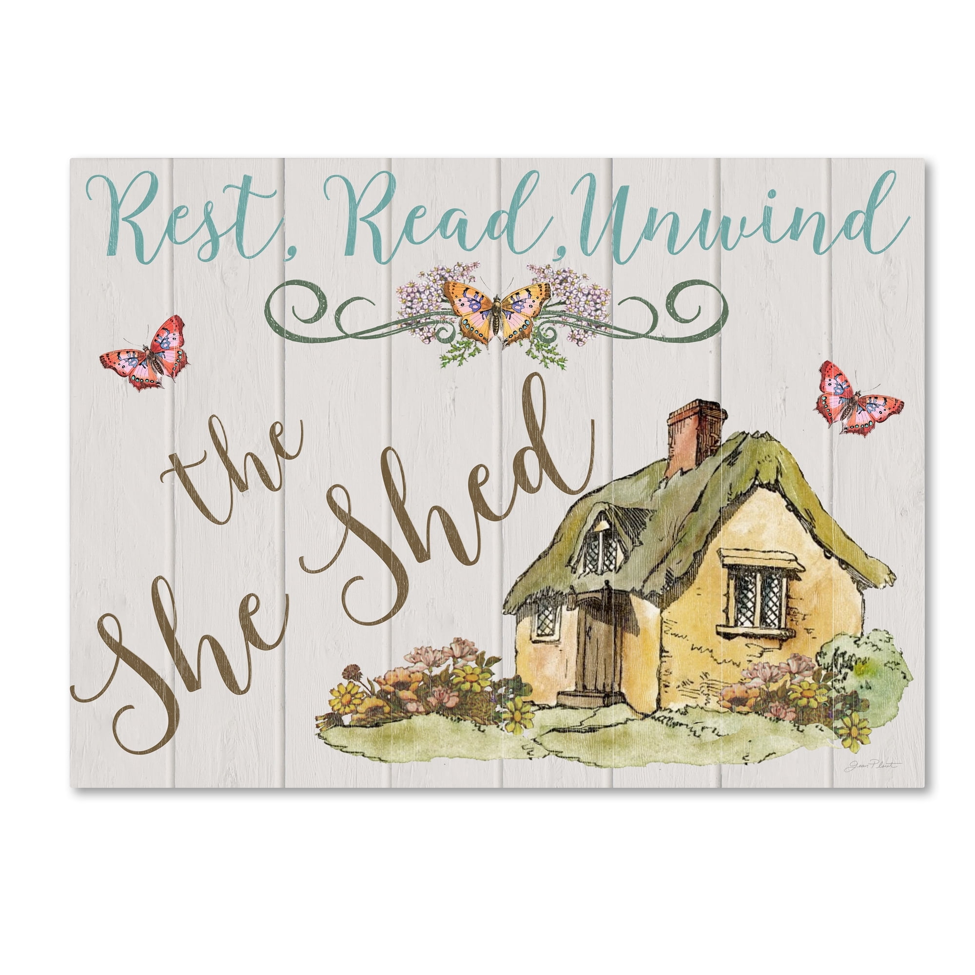 Rest, Read, Unwind Beige and Green Canvas Quote Art