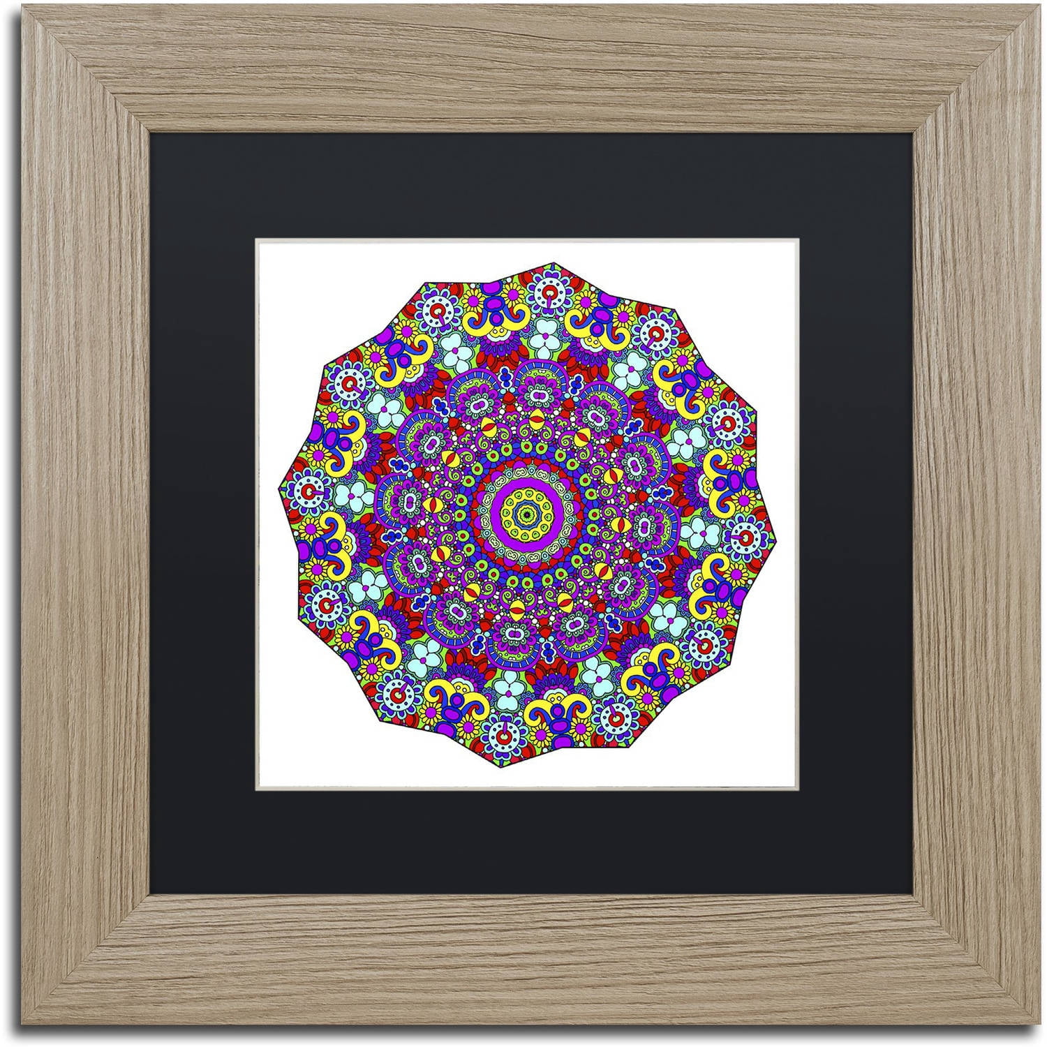 Trademark Fine Art "The Sigh Mandala" Canvas Art by Kathy G. Ahrens, Black Matte, Birch Frame
