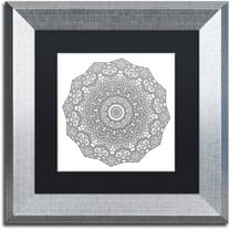 Trademark Fine Art "The Sigh Mandala Line Art" Canvas Art by Kathy G. Ahrens, Black Matte, Silver Frame
