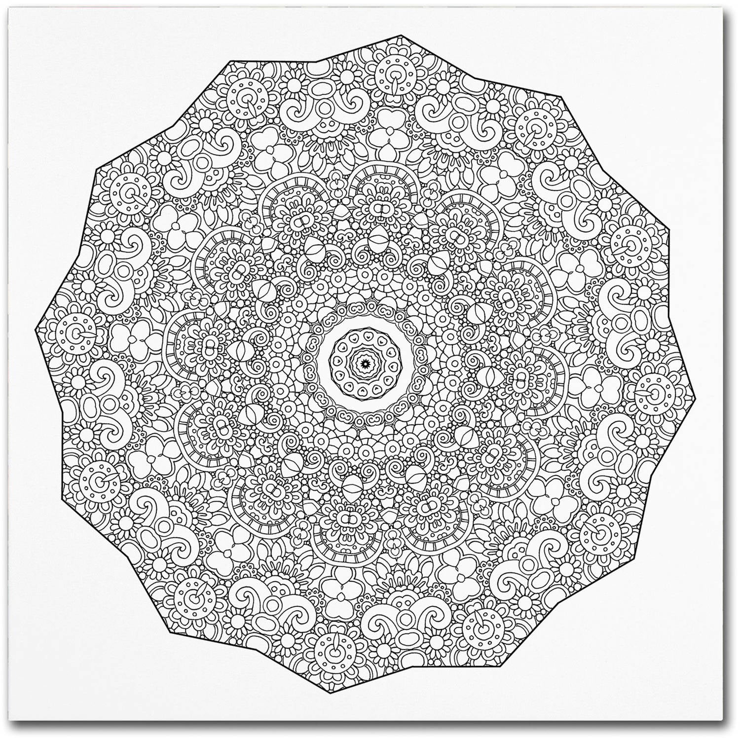 Trademark Fine Art "The Sigh Mandala Line Art" Canvas Art by Kathy G. Ahrens