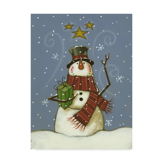 Trademark Fine Art 'The Snowmans Gift' Canvas Art by Margaret Wilson