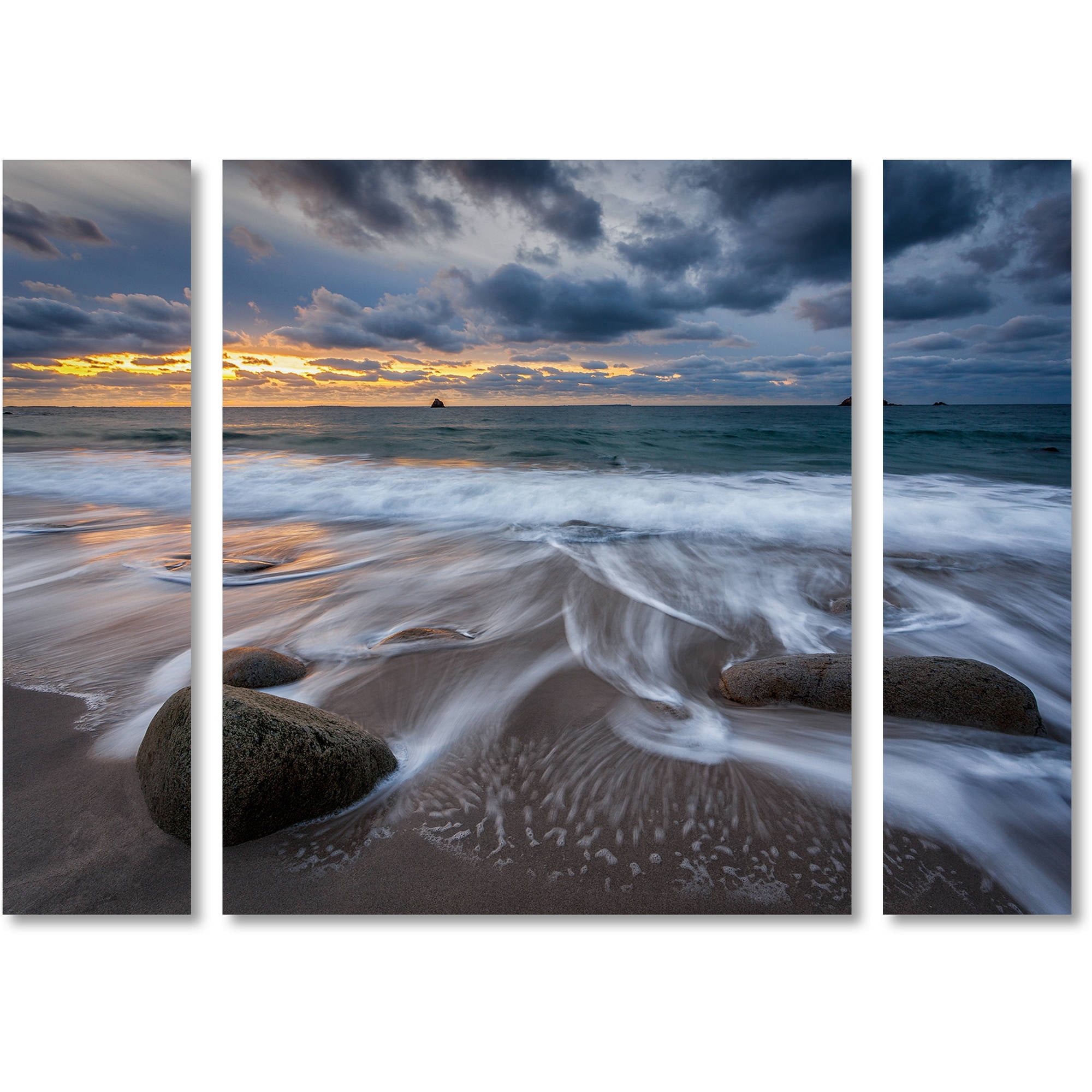Trademark Fine Art "The Song of Water" Canvas Art by Mathieu Rivrin Three Panel Set