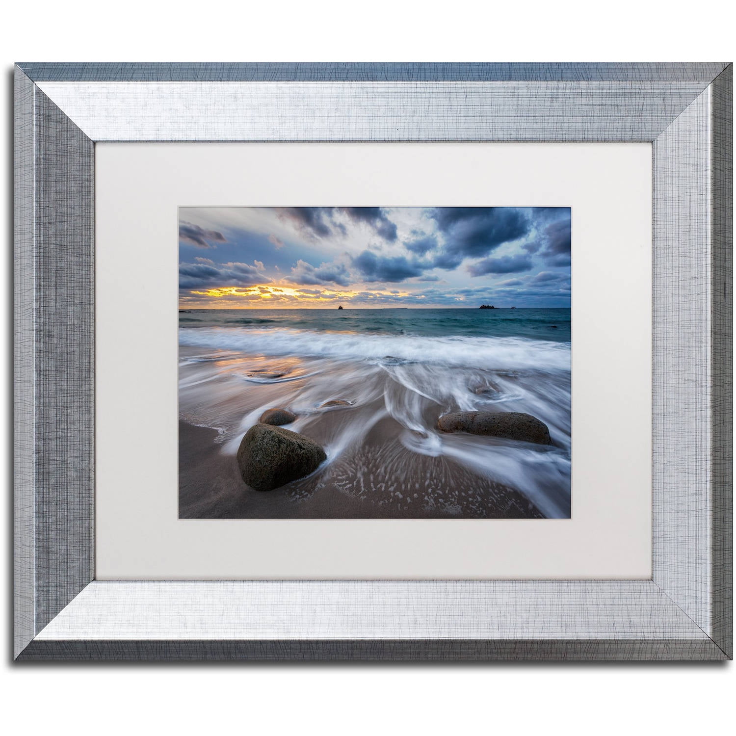 Trademark Fine Art "The Song of Water" Canvas Art by Mathieu Rivrin White Matte, Silver Frame