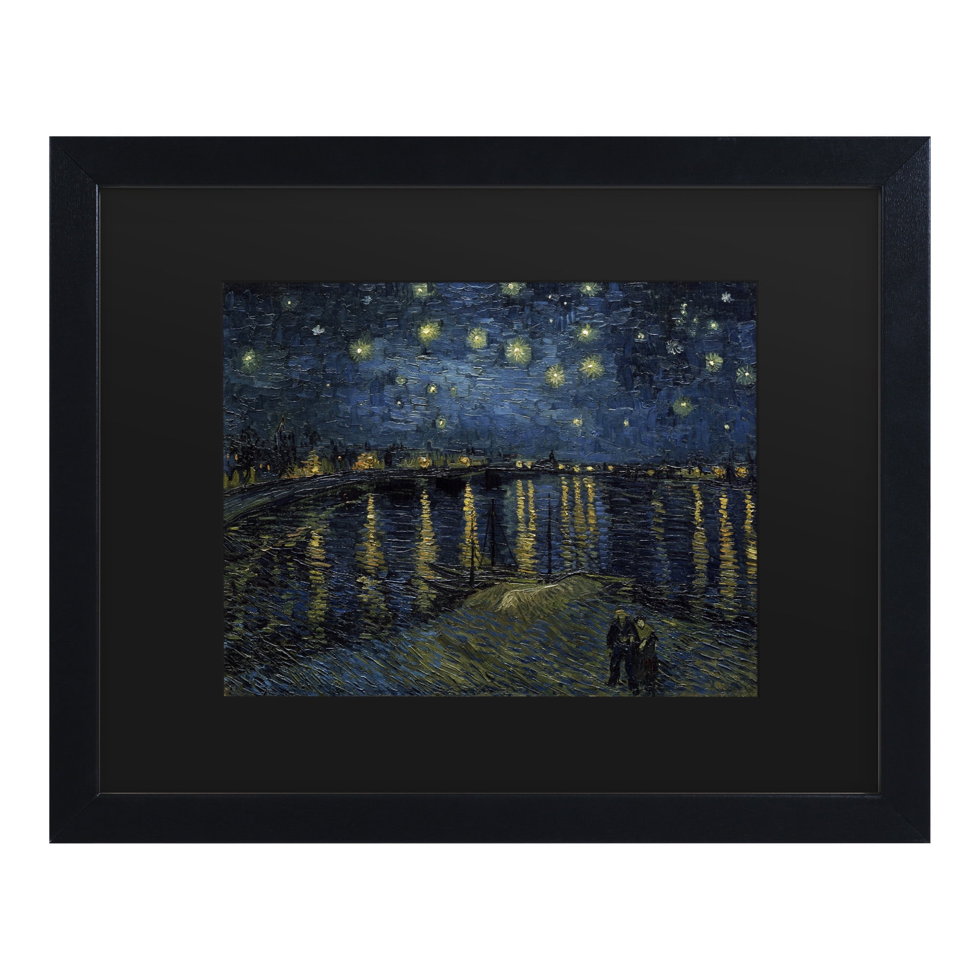 Vincent Van Gogh Framed Black Matte Landscape Canvas Print