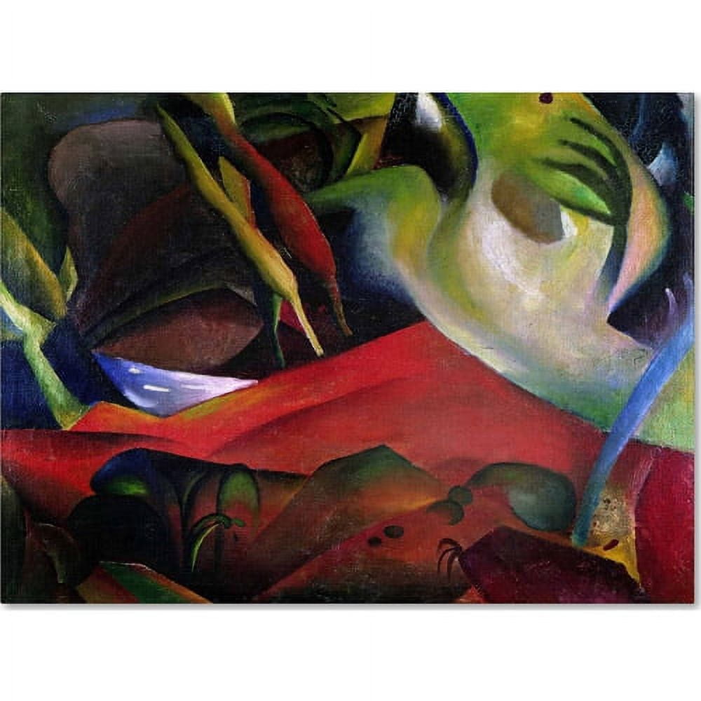 August Macke 'The Storm' Abstract Red and Green Canvas Art