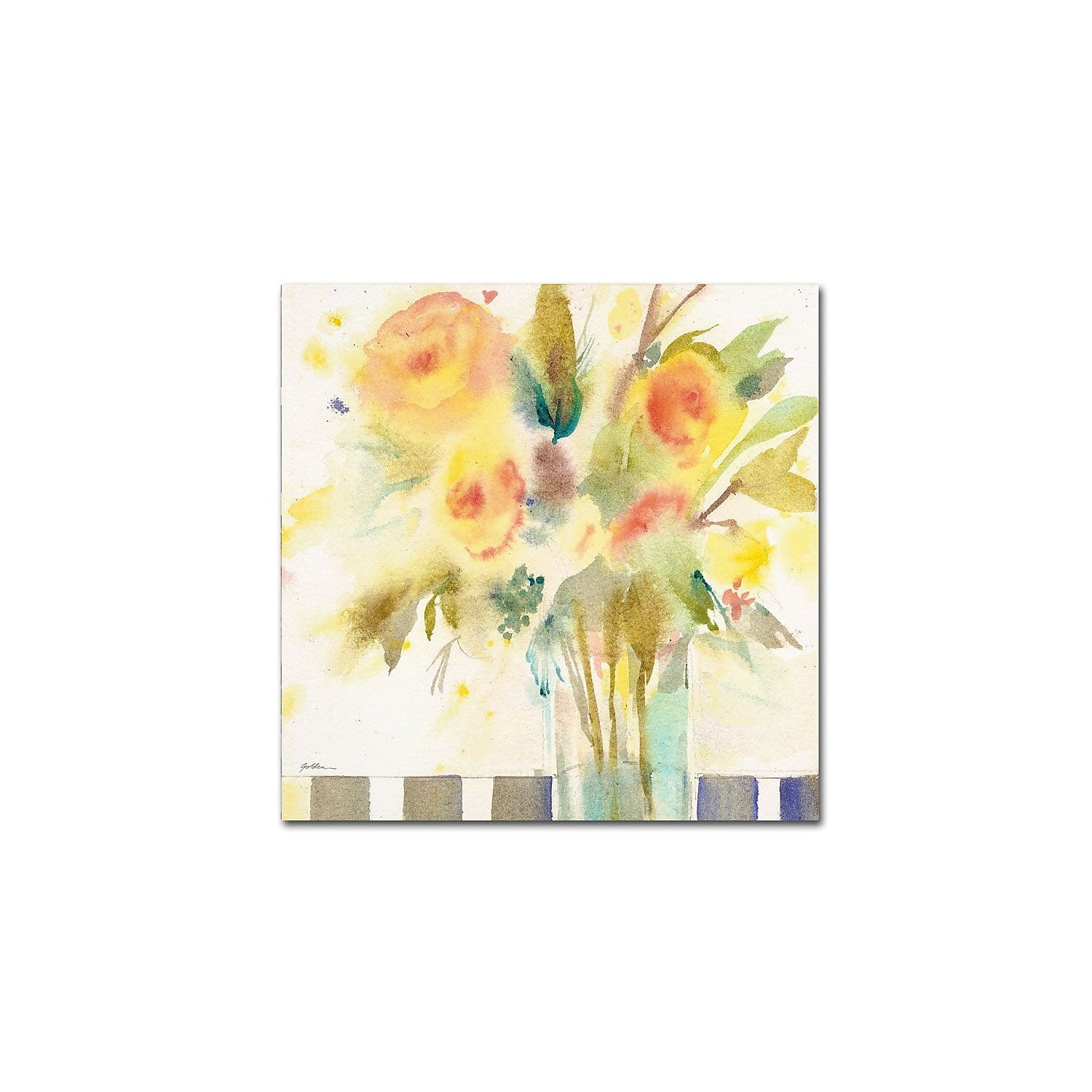 Trademark Fine Art "The Striped Table" Canvas Wall Art by Sheila Golden