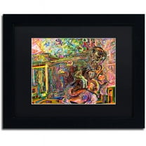 Trademark Fine Art "The Suntanning Man" Canvas Art by Josh Byer, Black Matte, Black Frame