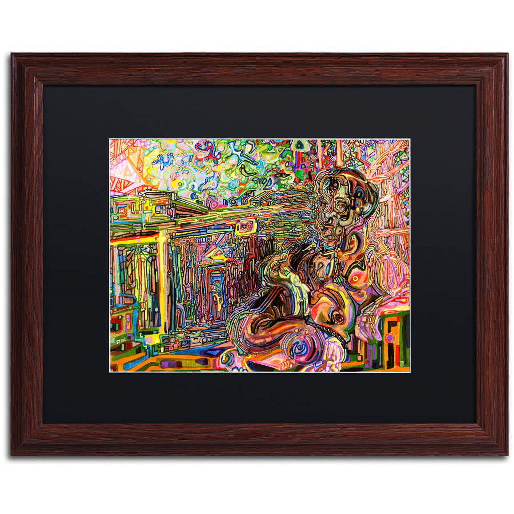 Trademark Fine Art "The Suntanning Man" Canvas Art by Josh Byer, Black Matte, Wood Frame
