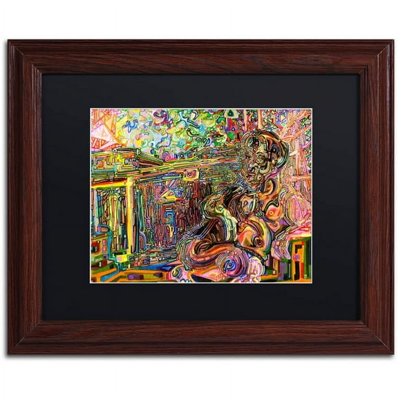 Trademark Fine Art "The Suntanning Man" Canvas Art by Josh Byer, Black Matte, Wood Frame