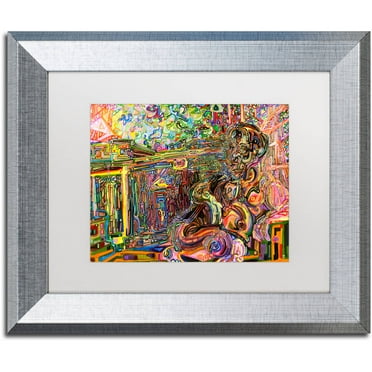 Trademark Fine Art "The Suntanning Man" Canvas Art by Josh Byer, White Matte, Silver Frame