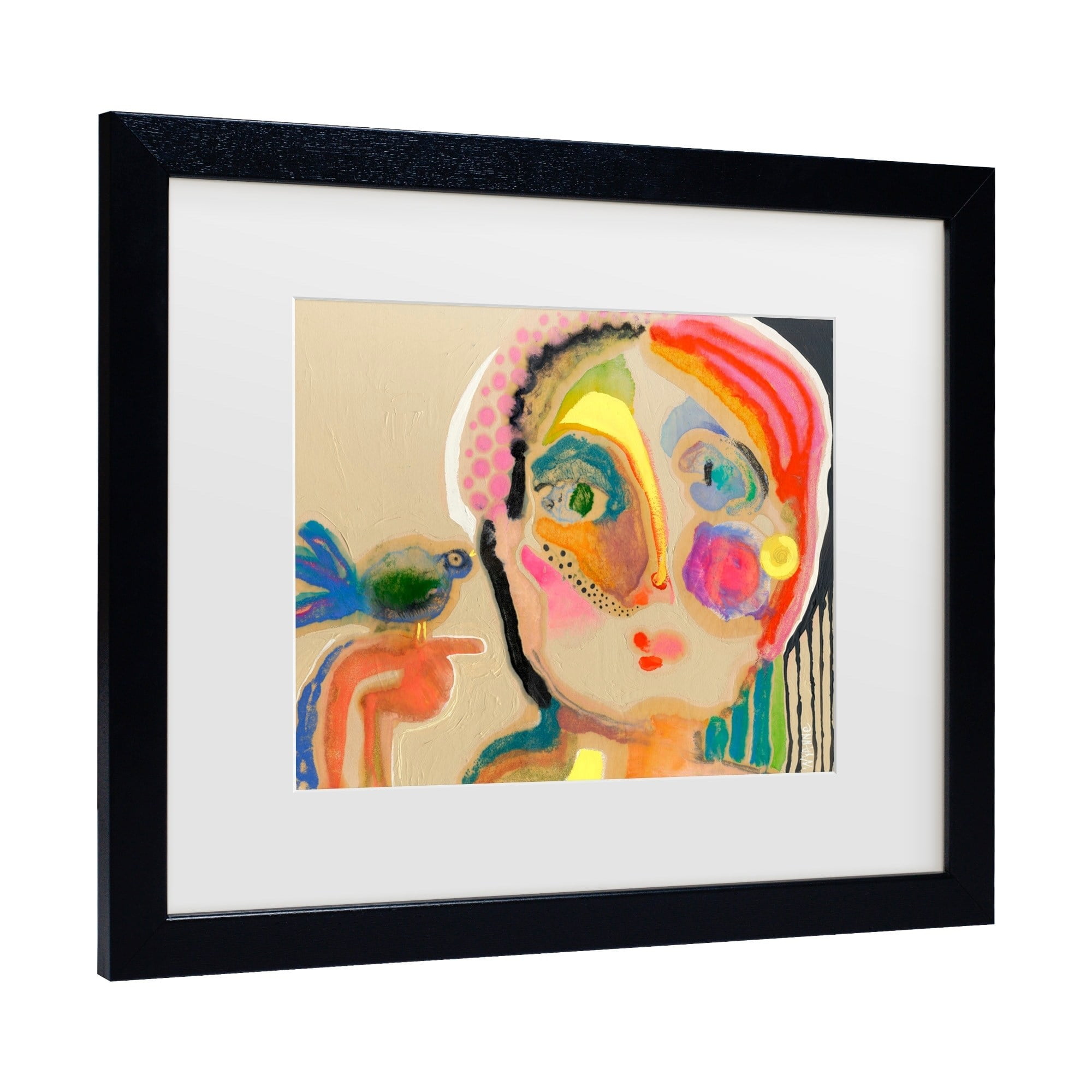 Wyanne Abstract Canvas Art with Black Frame and White Matte