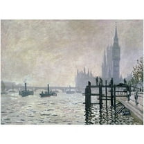 Trademark Fine Art Claude Monet The Thames Below Westminster Canvas Wall Art - 14x19