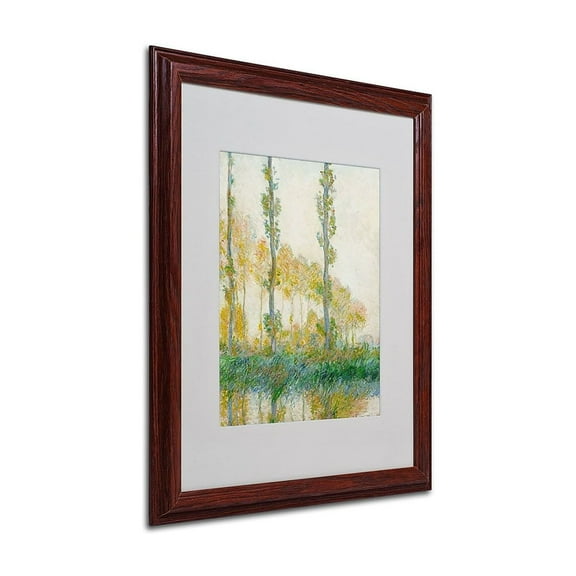 Trademark Fine Art "The Three Trees, Autumn" Matted Framed Canvas Art by Claude Monet