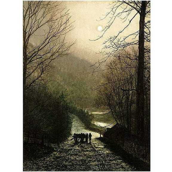 Trademark Fine Art "The Timber Wagon" Canvas Art by John Atkinson Grimshaw