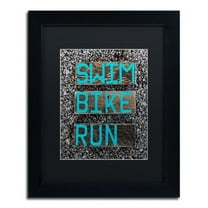 Trademark Fine Art 'The Triathlete' Canvas Art by Nicole Dietz, Black Matte, Black Frame