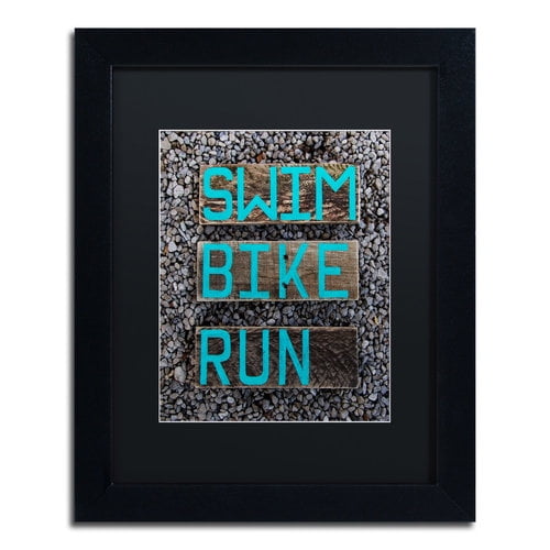 Trademark Fine Art 'The Triathlete' Canvas Art by Nicole Dietz, Black Matte, Black Frame