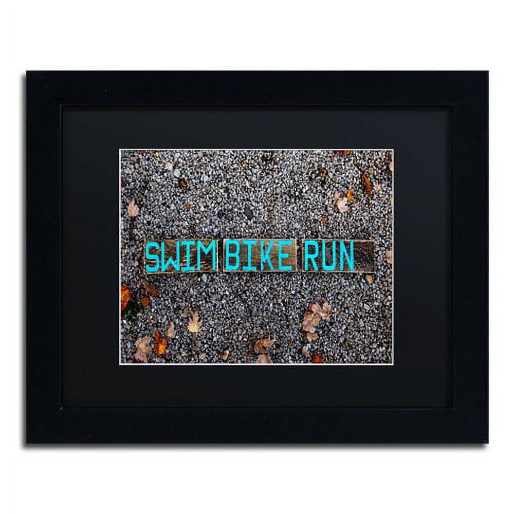 Trademark Fine Art 'The Triathlete II' Canvas Art by Nicole Dietz, Black Matte, Black Frame
