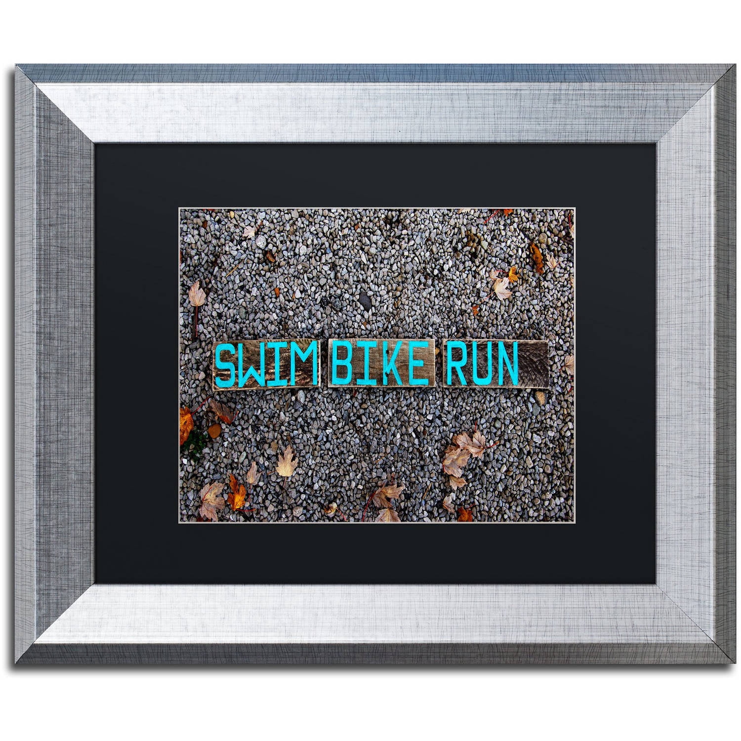 Trademark Fine Art 'The Triathlete II' Canvas Art by Nicole Dietz, Black Matte, Silver Frame