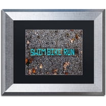 Trademark Fine Art 'The Triathlete II' Canvas Art by Nicole Dietz, Black Matte, Silver Frame