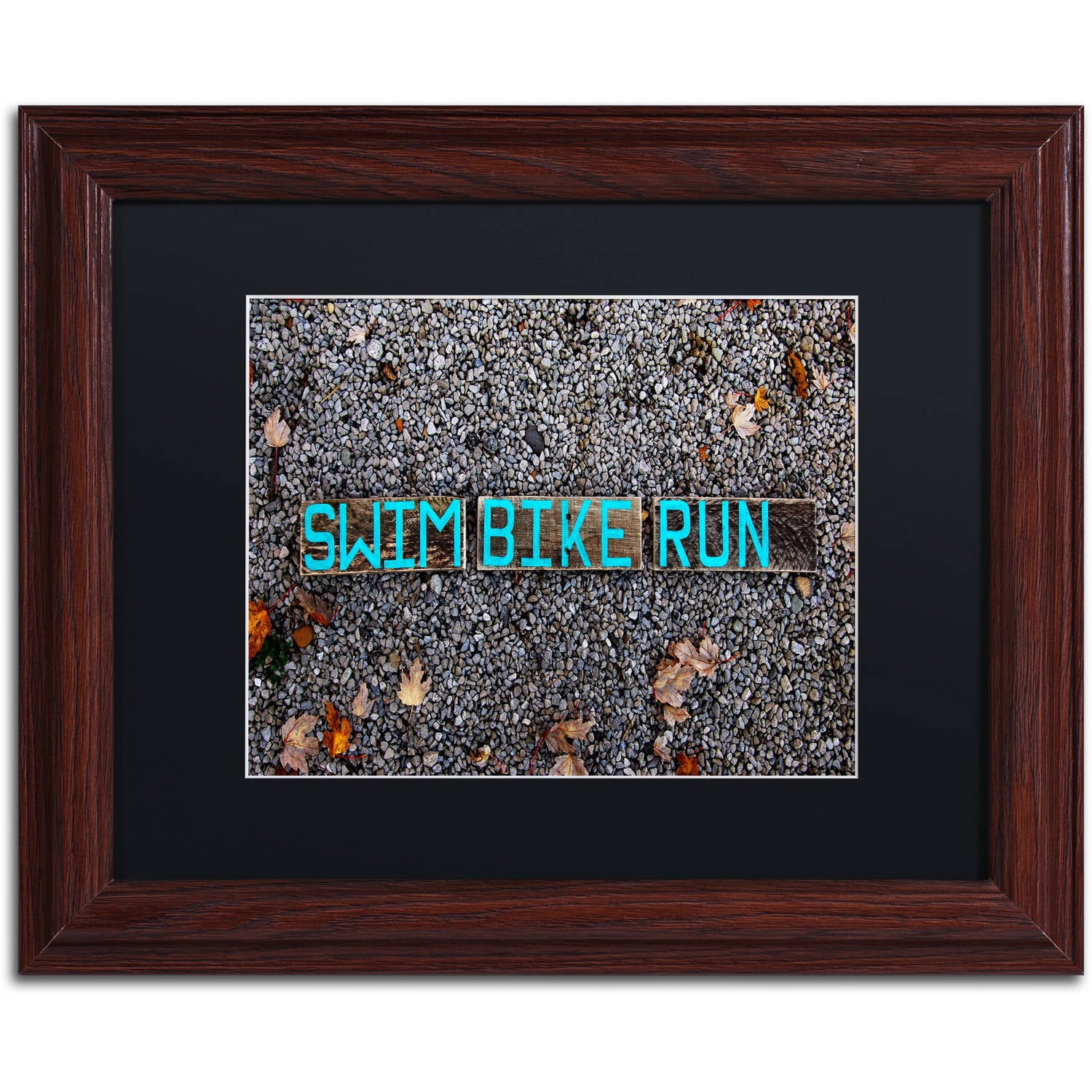 Trademark Fine Art 'The Triathlete II' Canvas Art by Nicole Dietz, Black Matte, Wood Frame