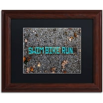 Trademark Fine Art 'The Triathlete II' Canvas Art by Nicole Dietz, Black Matte, Wood Frame