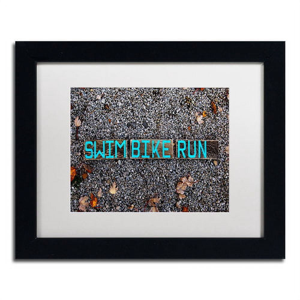 Trademark Fine Art 'The Triathlete II' Canvas Art by Nicole Dietz, White Matte, Black Frame