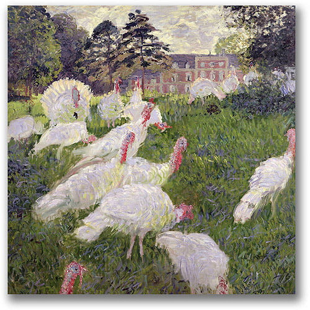 Trademark Fine Art "The Turkeys at the Chateau" Canvas Wall Art by Claude Monet