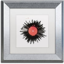 Trademark Fine Art 'The Vinyl Of My Life' Canvas Art by Robert Farkas, White Matte, Silver Frame