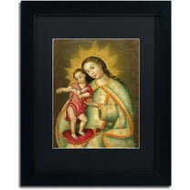 Trademark Fine Art "The Virgin and Son II" Canvas Art by Masters Fine Art, Black Matte, Black Frame