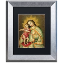 Trademark Fine Art "The Virgin and Son II" Canvas Art by Masters Fine Art, Black Matte, Silver Frame