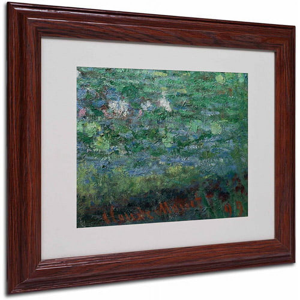 Trademark Fine Art "The Waterlily Pond Green" Canvas Art by Claude Monet, Wood Frame