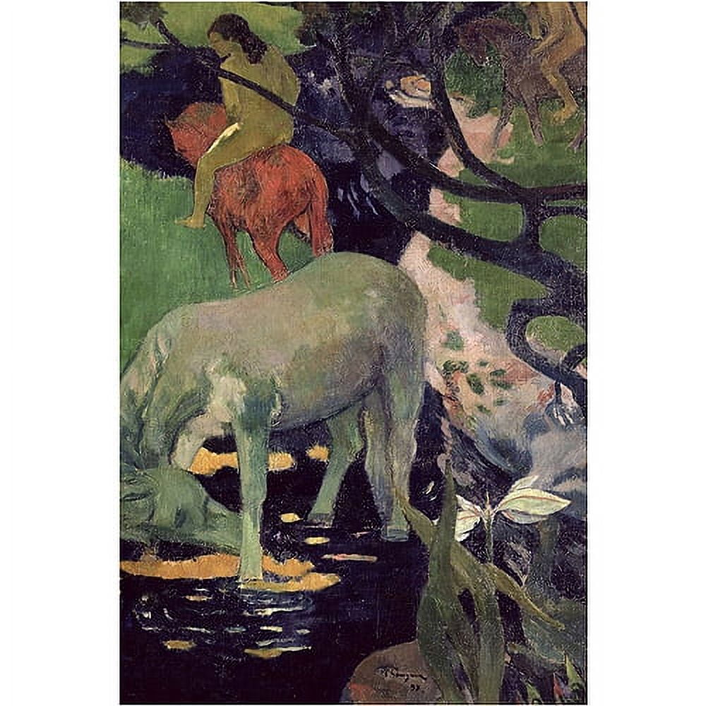 Trademark Fine Art "The White Horse 1898" Canvas Art by Paul Gauguin