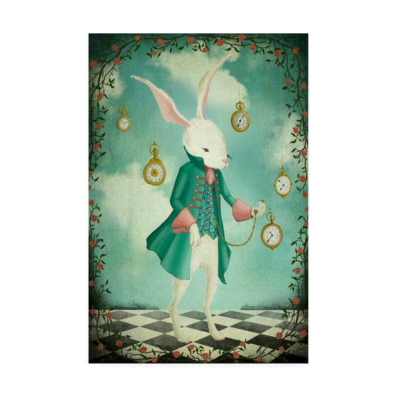 Trademark Fine Art 'The White Rabbit' Canvas Art by Maja Lindber